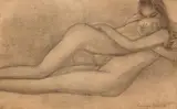 Couple enlacé by George Minne, Crayon noir et estompe, sold Feb 2026