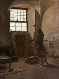 Le sculpteur Teodor Lundberg (1852-1926) dans son atelier à Rome by Valdemar Irminger, Huile sur toile (Toile d'origine), sold Feb 2026
