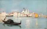 Le bassin de Saint-Marc, Venise by Gustave Surand, Huile sur toile (Toile d'origine), sold Feb 2026