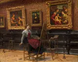 La Copiste devant la Joconde by Louis Béroud, Huile sur toile (Toile d'origine), sold Feb 2026