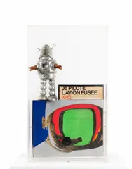 Je pilote l'avion fusée X15 by Martial Raysse, 1963, Technique mixte, papier, plastique et bois dans un emboîtage en plexiglas, sold Apr 2026