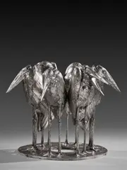Centre de table aux Marabouts by Rembrandt Bugatti, Groupe de six sculptures en argent, sold Apr 2026