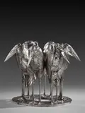 Centre de table aux Marabouts by Rembrandt Bugatti, Groupe de six sculptures en argent, sold Apr 2026