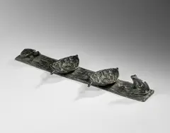 Porte plume grenouille et tortue by Diego Giacometti, Bronze à patine verte, sold Apr 2026