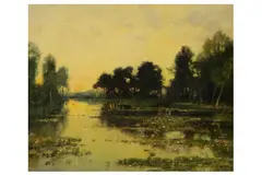 Untitled by Karl Heffner, oil on board, offered Aug 2020