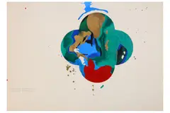 Untitled by Max Gimblett, acrylic and polymer on paper, offered Aug 2020