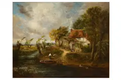 Untitled by Frederick William Watts, oil on canvas, offered Aug 2020