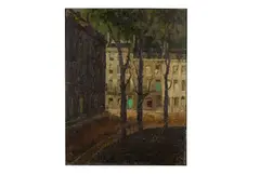 Untitled by Harold Workman, oil on board, offered Jul 2020