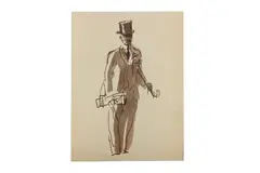 R.a. (1907–1989) by Feliks Topolski, ink and wash, offered Jul 2020