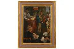 Untitled by Le Clerc Fowle, oil on board, offered Jul 2020