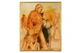 Family walking Oil on canvas signed (lower right) 61 x 51 cm by Jim Gilbert, Oil on canvas signed, offered Jul 2020