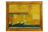 Untitled by Peter Berrisford, oil on board, offered Jul 2020