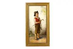 The Pipe signed (lower left) Oil on canvas 53 x 27cm by H Weiser, Oil on canvas, offered Jul 2020