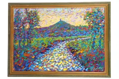 Untitled by Paul Stephens, oil on board, offered Jul 2020