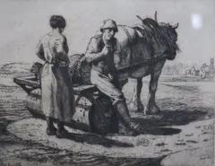 EtchingThe Seed Roller by Charles Frederick Tunnicliffe, etching, sold Nov 2017