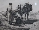 EtchingThe Seed Roller by Charles Frederick Tunnicliffe, etching, sold Nov 2017