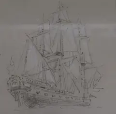 5 x 5.5in by Albert Goodwin, pencil, sold Nov 2017