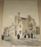 Whitehall 17 x 12.5in., unframed and a lithograph by Delamotte of Merton College by Thomas Shotter Boys, lithograph, sold Nov 2017