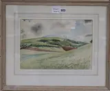 2 watercoloursAfore Alfriston and Across the Marshone signedlargest 24 by Guy Seymour Warre Malet, watercolor, sold Nov 2017