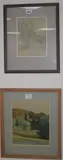 A glimpse of Arundel Park' and 'Sussex Beaches' one signed largest 30 x 25cm by Charles Knight, watercolor, sold Nov 2017