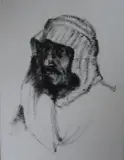 6 charcoal sketchesIraqi citizenslargest 7 x 5 by Edward Nevil Prescott, charcoal, sold Nov 2017