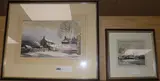 2 watercoloursWinter in the Dales and A Kentish Oast in WintersignedLargest by William Wyatt, watercolor, sold Oct 2017