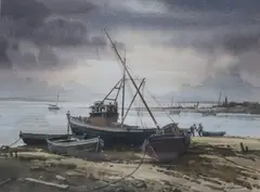 WatercolourEvening Light by William Wyatt, watercolour, sold Oct 2017