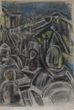 Au Rialto' signed, inscribed and dated '59 14 x 9in by Hilde Goldschmidt, watercolour, sold Oct 2017