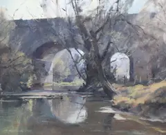 5 x 19.5in by Trevor Chamberlain, oil on canvas, sold Oct 2017