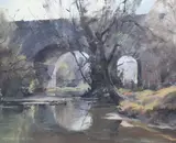 5 x 19.5in by Trevor Chamberlain, oil on canvas, sold Oct 2017