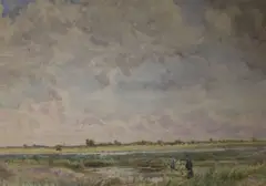 Landscape with figures by William Tatton Winter, watercolour, offered Oct 2017
