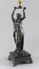 A classical female bronze figure holding an urn, mounted as a lamp 15in by J.J. Salmson, bronze, sold Oct 2017