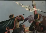 Venetian battle scene by Michael Ayrton, oil, offered Aug 2026