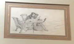 Self-portrait with friends by Edward Lear, pencil, sold Aug 2026
