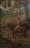 Gentleman riding in the woods by George Goodwin Kilburne, oil on wood, offered Jul 2026