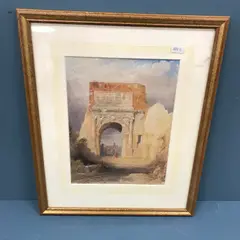 The Arch of Titus by William Purser, watercolour, sold Apr 2026