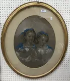 Sisters by Alexander Blaikley, 1866, charcoal and chalks, offered Oct 2025