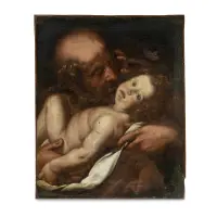 Joseph with the Child by Giulio Cesare Procaccini, Oil on canvas, sold Apr 2026