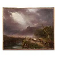 Passaggio di truppe by Massimo d'Azeglio, Oil on canvas, sold Apr 2026