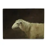 Sheep by Stefano Bruzzi, Oil on cardboard, sold Apr 2026