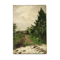 The river by Lorenzo Delleani, Oil on board, sold Apr 2026