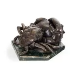 Crab and seashell by Sirio Tofanari, Brown patina bronze, sold Apr 2026
