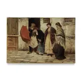 Venetian calle by Giacomo Favretto, Oil on canvas, sold Apr 2026