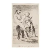 Miren que grabes! by Francisco Goya, Etching/aquatint, plate 63 from the series ‘I Capricci’, fifth edition, sold Apr 2026
