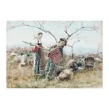 Shepherds by Basilio Cascella, Watercolor on paper, sold Apr 2026
