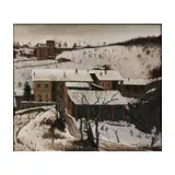 Winter landscape by Sergio Albano, Oil on board, sold Apr 2026