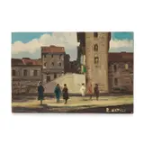 Zona del porto by Renato Natali, Oil on board, sold Apr 2026