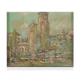 Le torri della vecchia Savona by Giulio Cisari, Oil on cardboard, sold Apr 2026