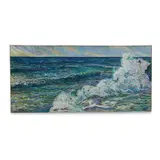 Lights and colors on the sea by Ernesto Barbero, Oil and pastels on canvassed paper, sold Apr 2026