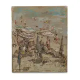 Beach by Massimo Quaglino, Oil on board, sold Apr 2026